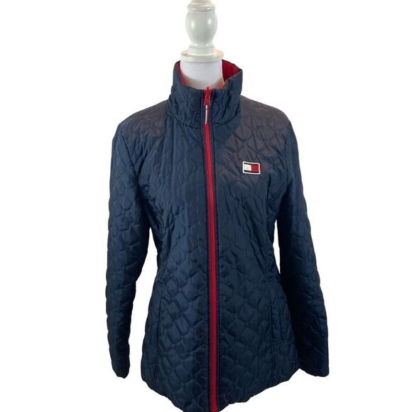 Tommy Hilfiger Ladies All Weather 3 in 1 Jacket Navy and Red Size Small - Picture 10 of 13